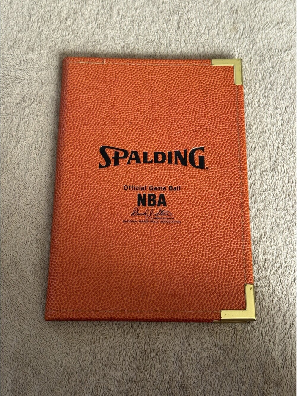 Vintage Spalding Game Ball NBA Notebook Notepad Basketball Coach David Stern